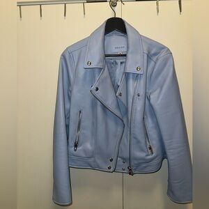 Light Blue Leather Jacket